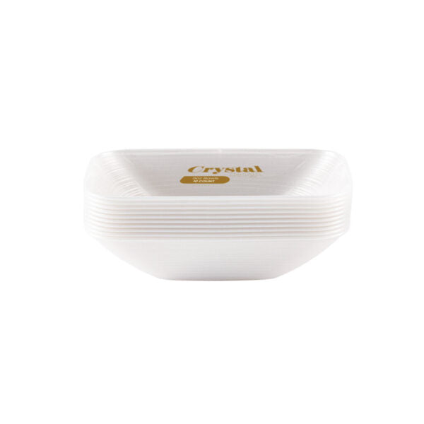Crystal Square Pearl Long Bowl 7 oz - 10 Count