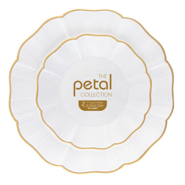 Petal Collection Pearl/Gold Rim Combo - 7" & 10"