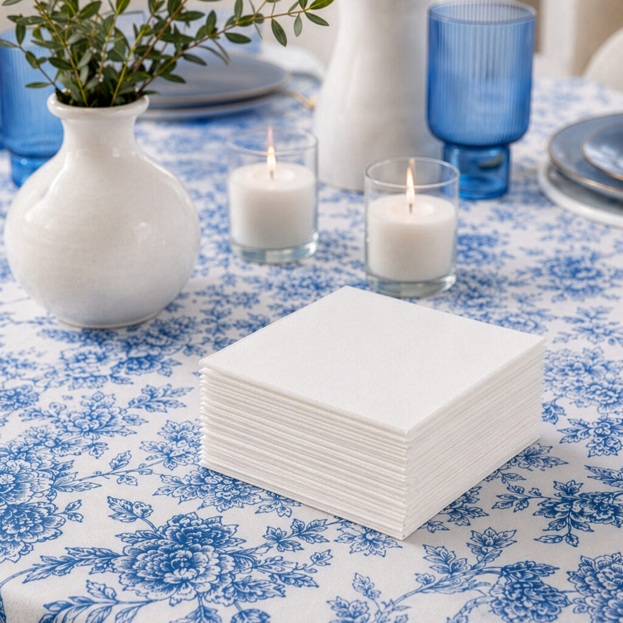 White Cloth-Like Cocktail Napkins - The Closeout Connection