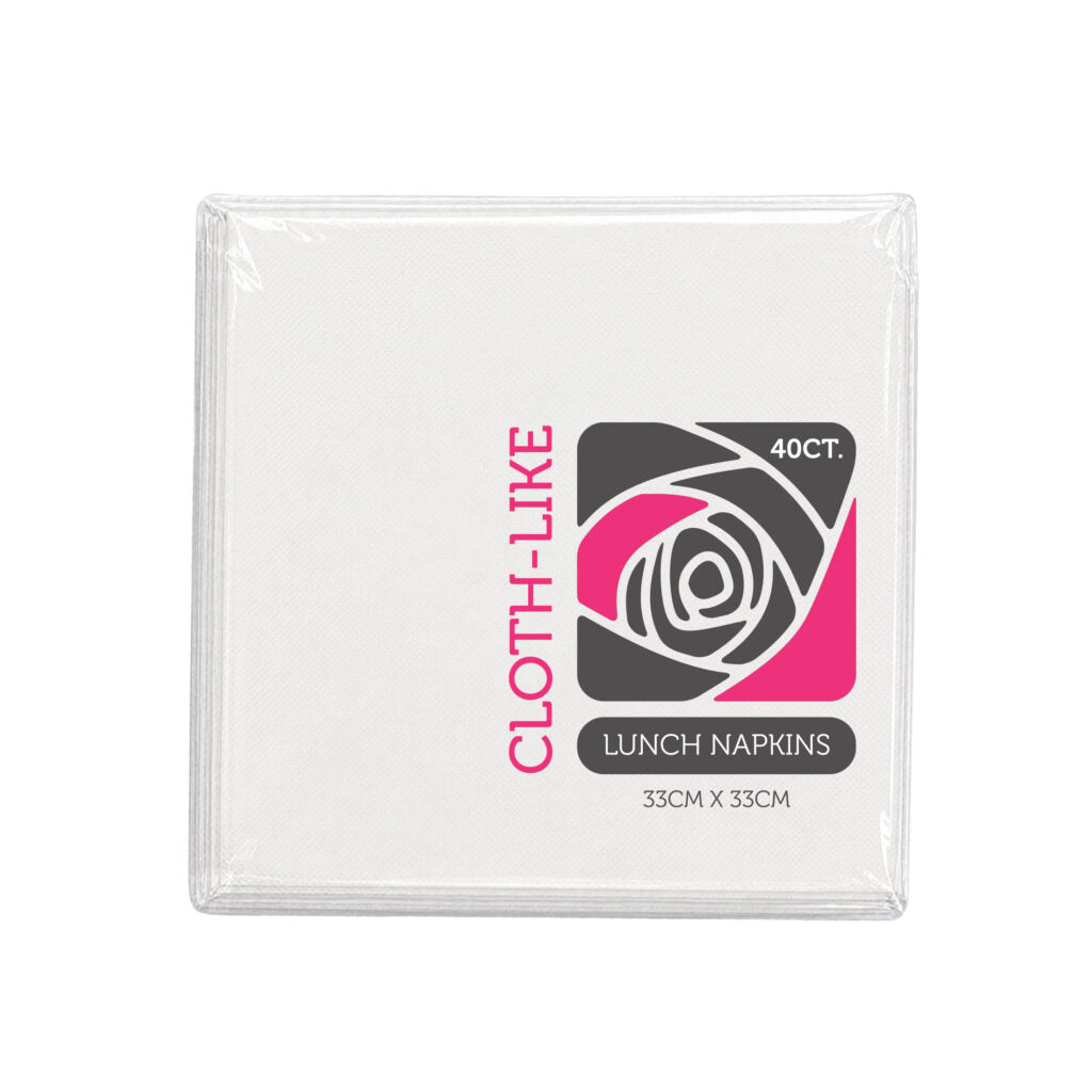 Cloth-Like Lunch Napkins White 40 Count