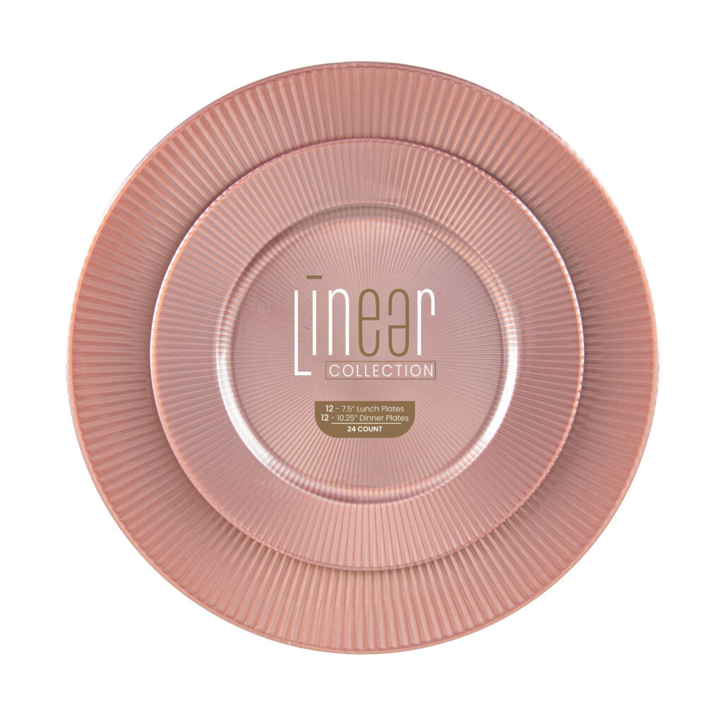 Linear Collection mauve plates, 7.5 and 10.25 inch combo pack#Color_Mauve