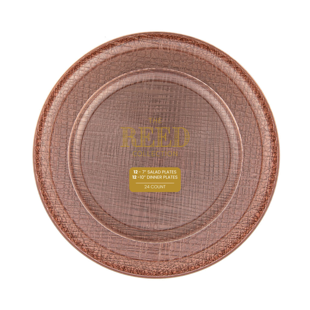 Reed Collection rose textured plates, 7 and 10 inch combo pack#Color_Rose