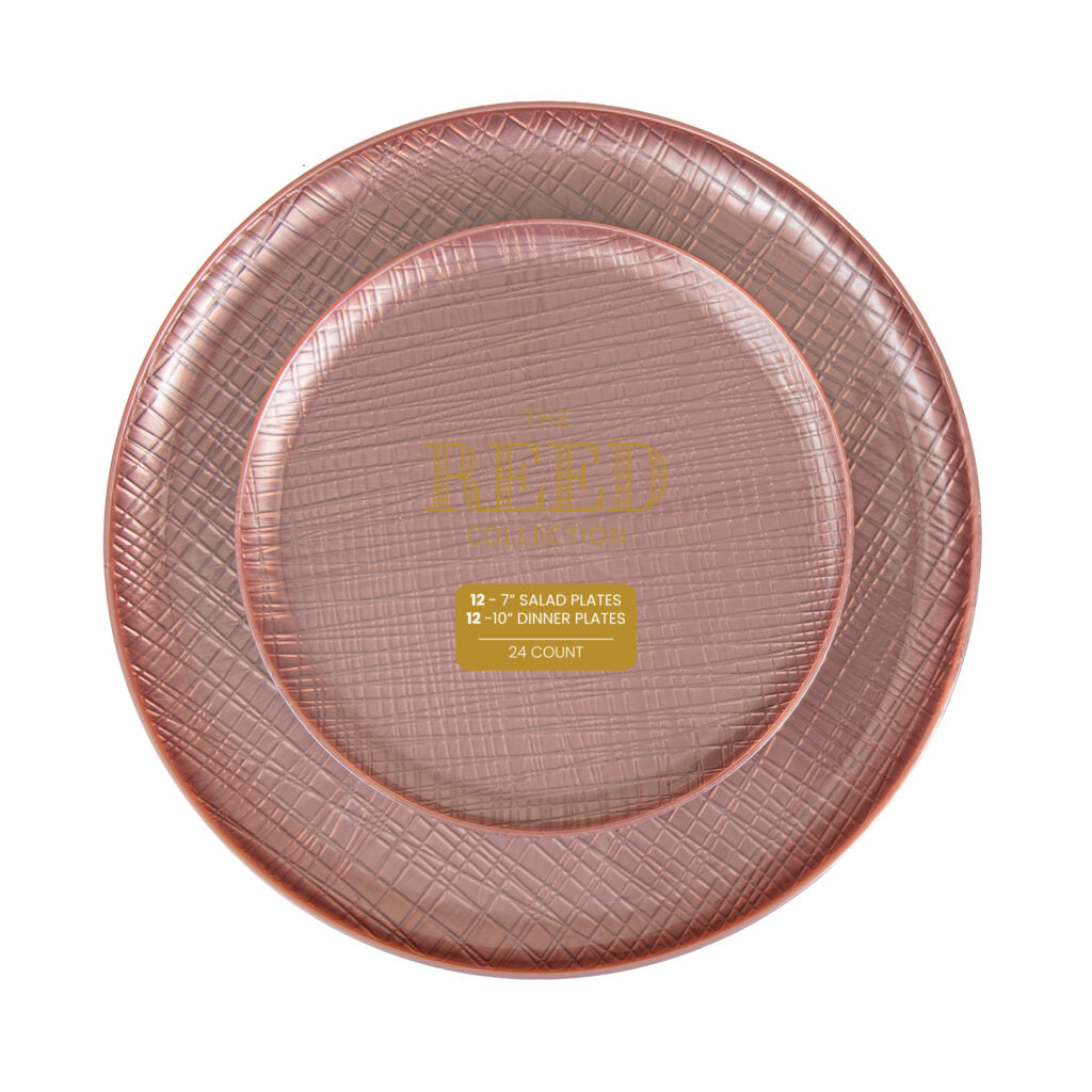 Reed Collection mauve textured plates, 7 and 10 inch combo pack#Color_Mauve