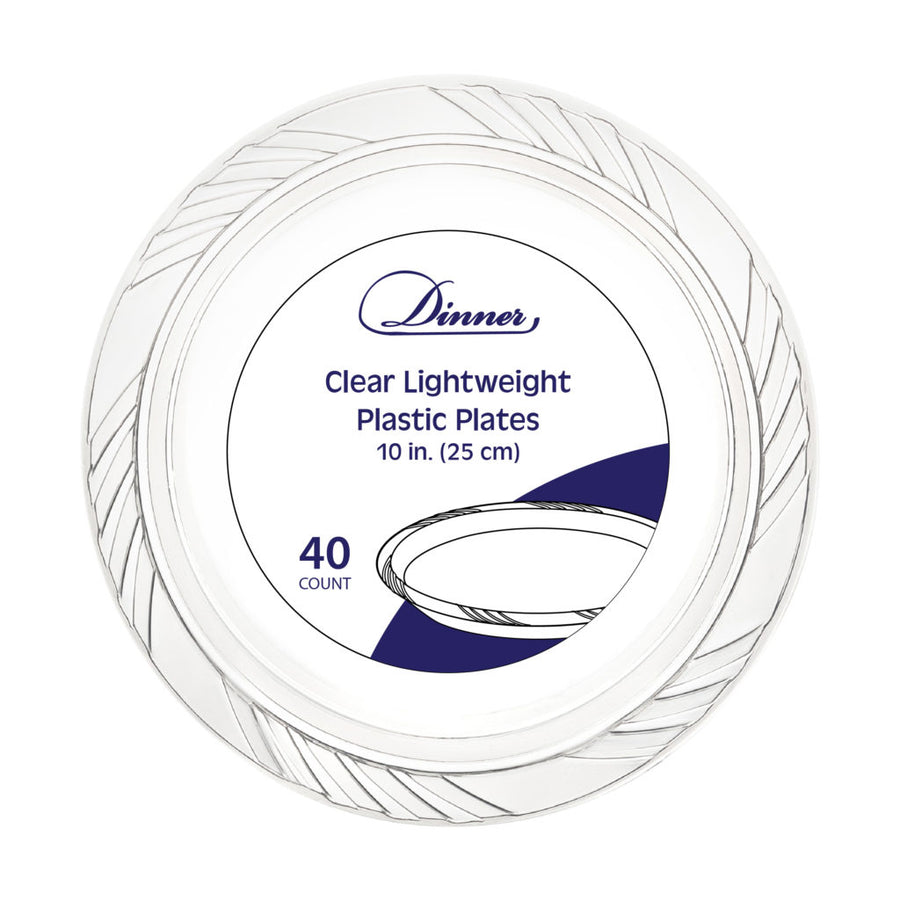 Dinner Collection Clear 10" Dinner Plates - 40 Count