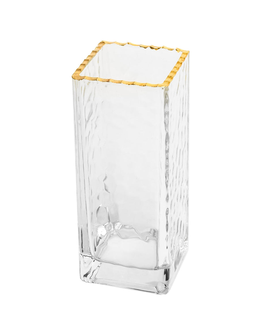 Monte Carlo Gold Rimmed Euro Hammered Vase lifestyle - The Closeout Connection