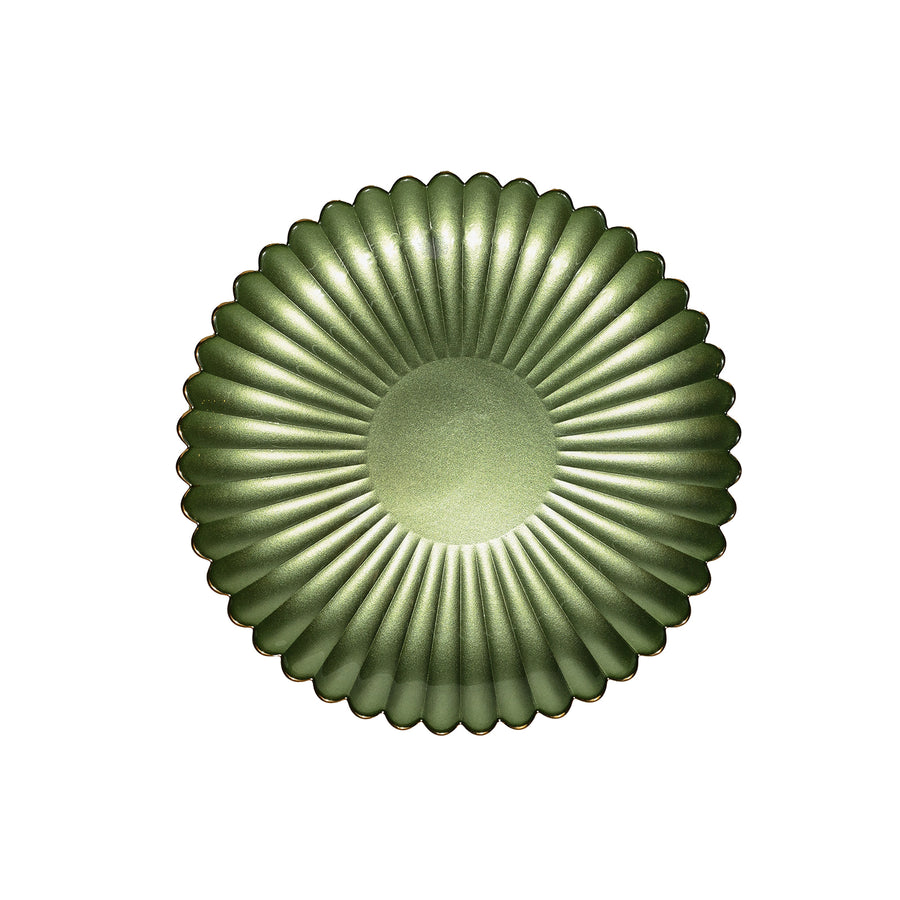 Emerald Green Glass Dish Petal Collection - The Closeout Connection