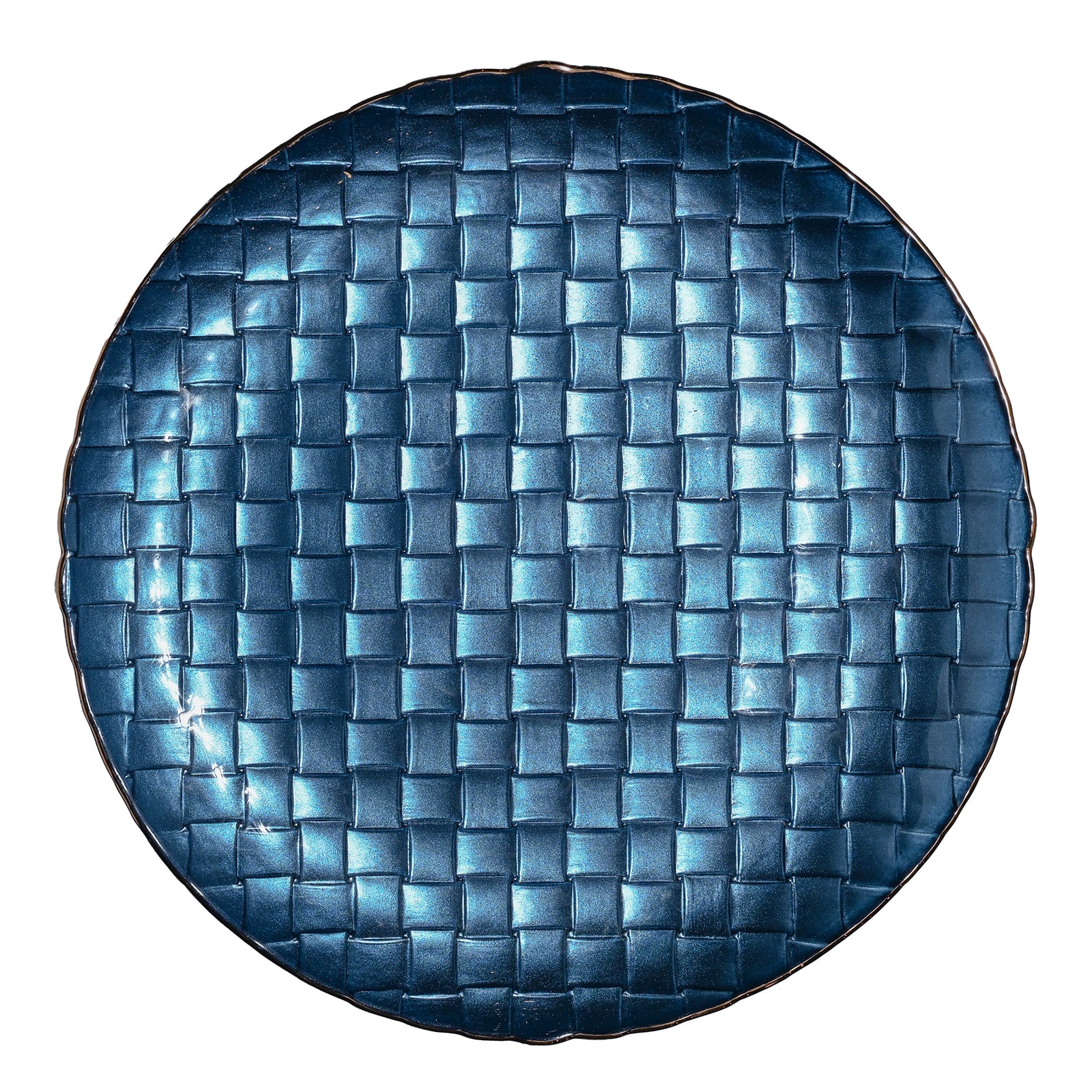 Royal Blue Basket Weave Glass Dish Collection - The Closeout Connection