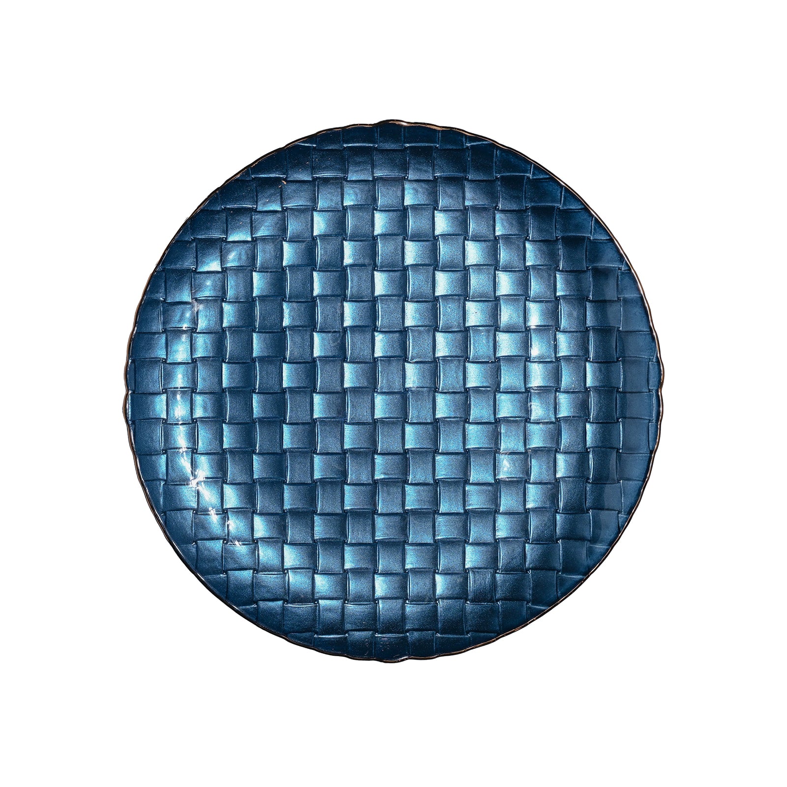 Royal Blue Basket Weave Glass Dish Collection - The Closeout Connection