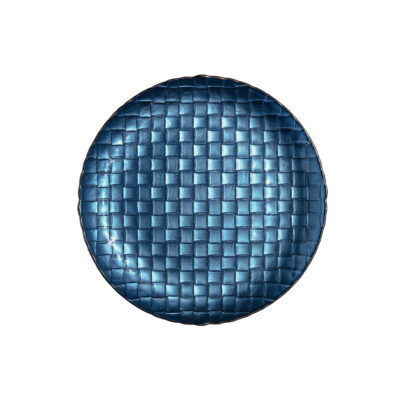 Royal Blue Basket Weave Glass Dish Collection - The Closeout Connection