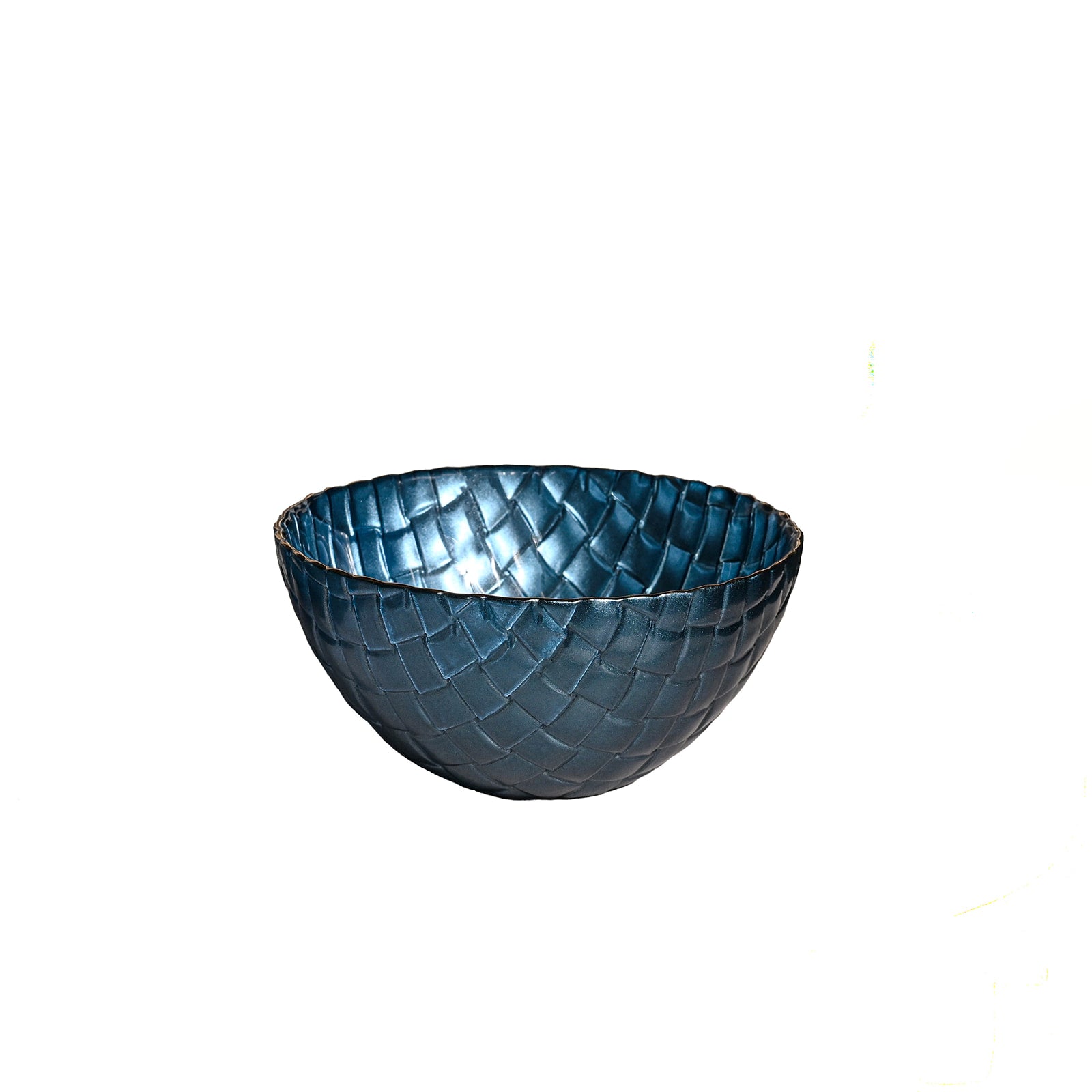 Royal Blue Basket Weave Glass Dish Collection - The Closeout Connection