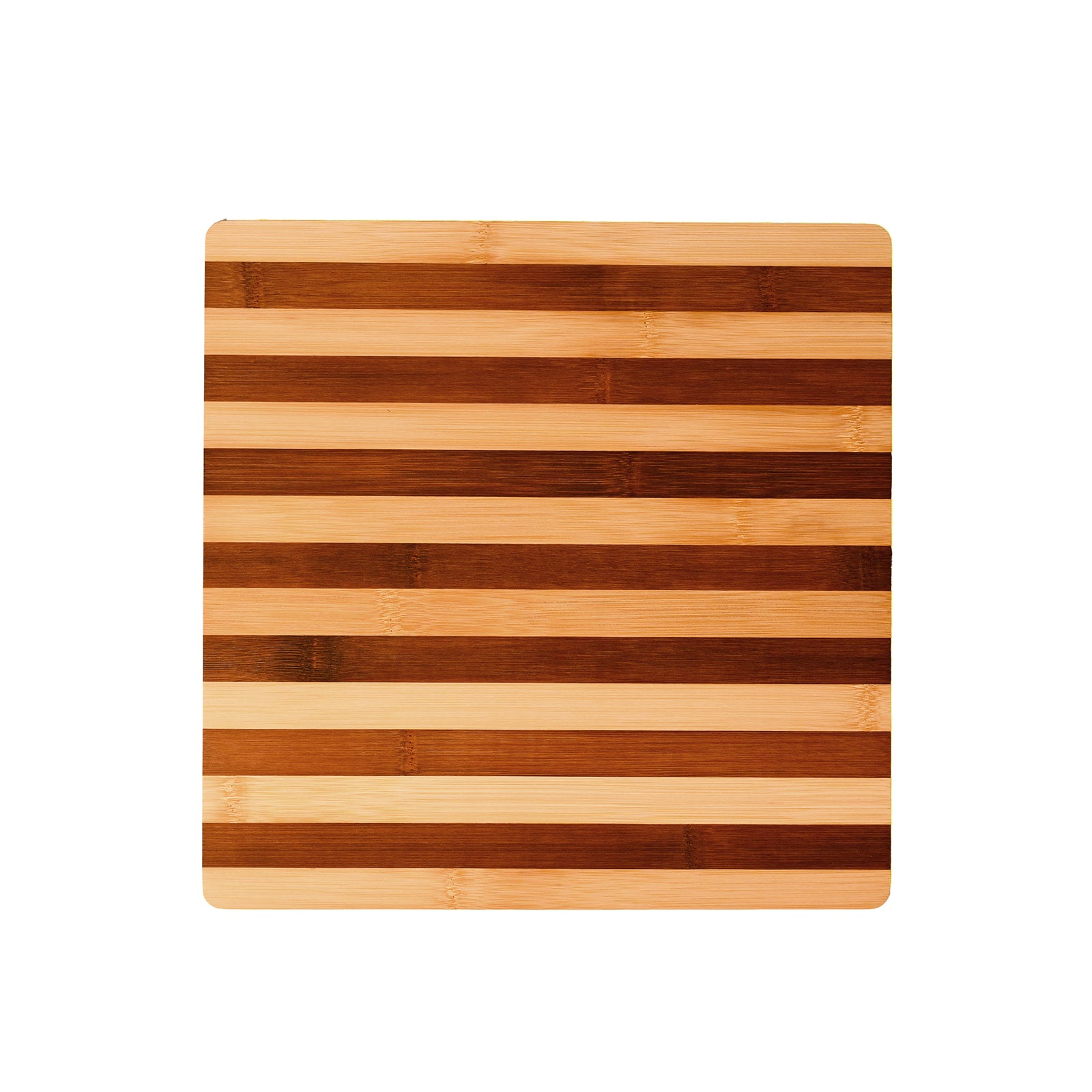 Striped Square Wooden Board - 13 Inches - The Closeout Connection