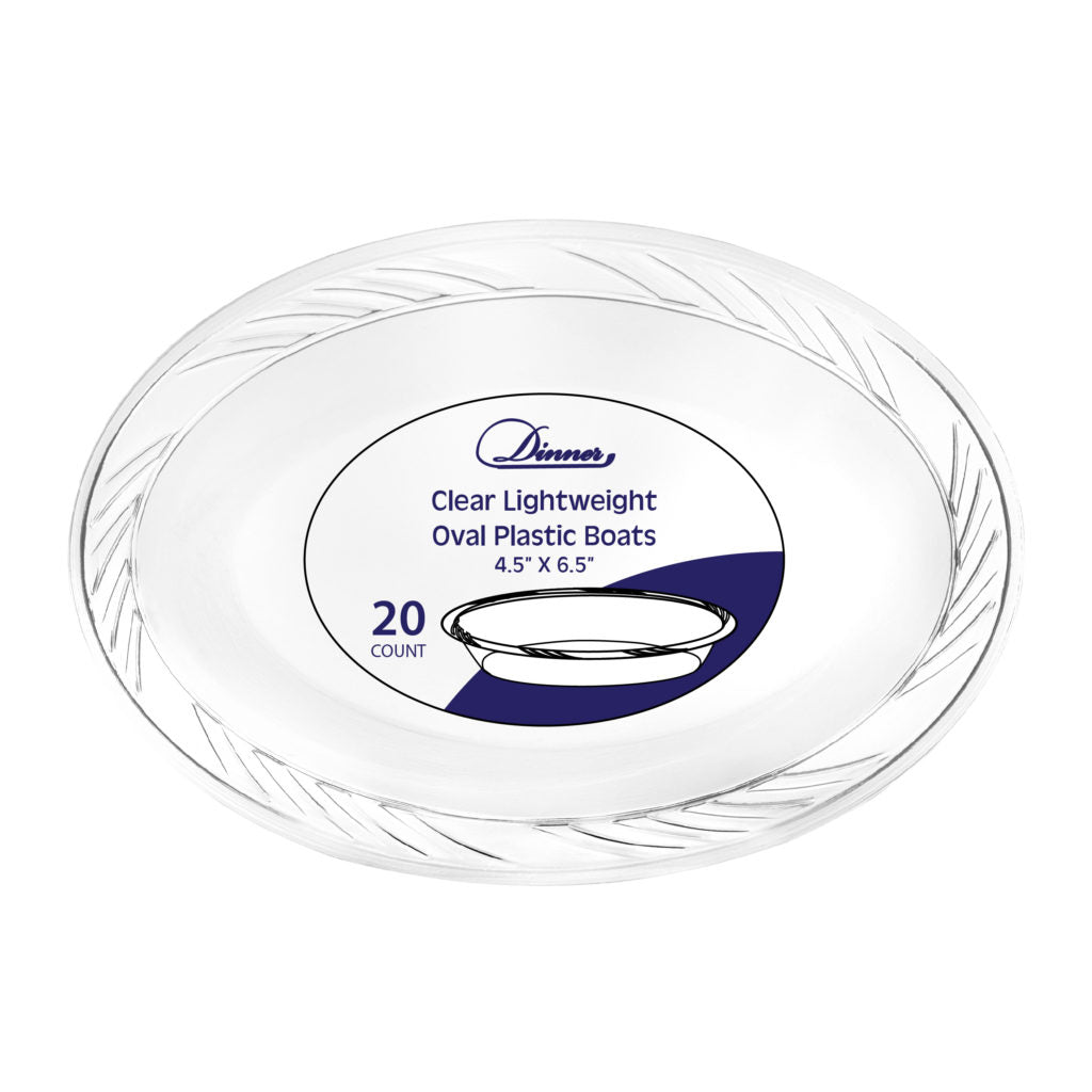 Dinner Collection Clear Small Serving Boat - 20 Count