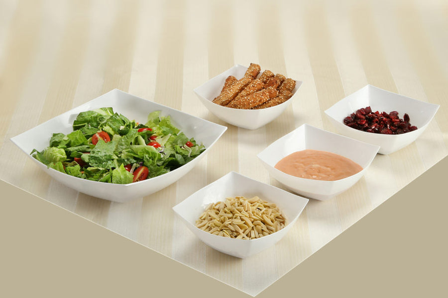 Fancy Square Collection Serving Bowls White lifestyle