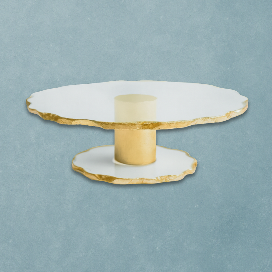8" Gold Rim Cake Stand - The Closeout Connection