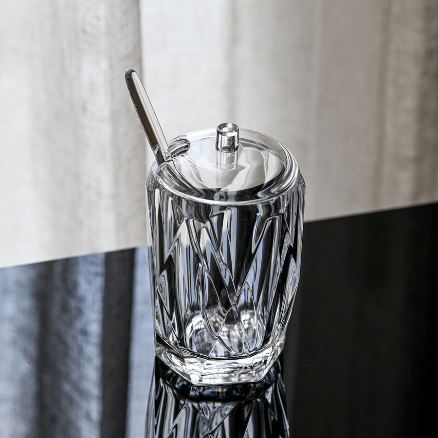 Sugar Jar Clear Transparent with Spoon - The Closeout Connection