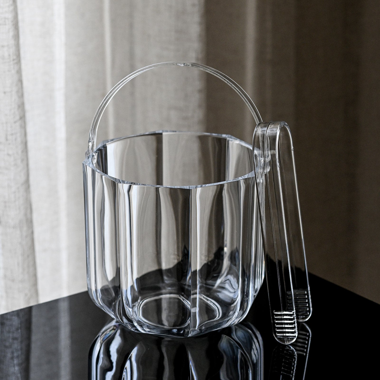 Ice Bucket Clear Transparent with Tong - The Closeout Connection