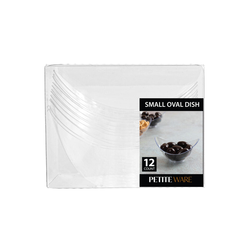 MiniWare Clear Small Oval Dishes - 12 Count