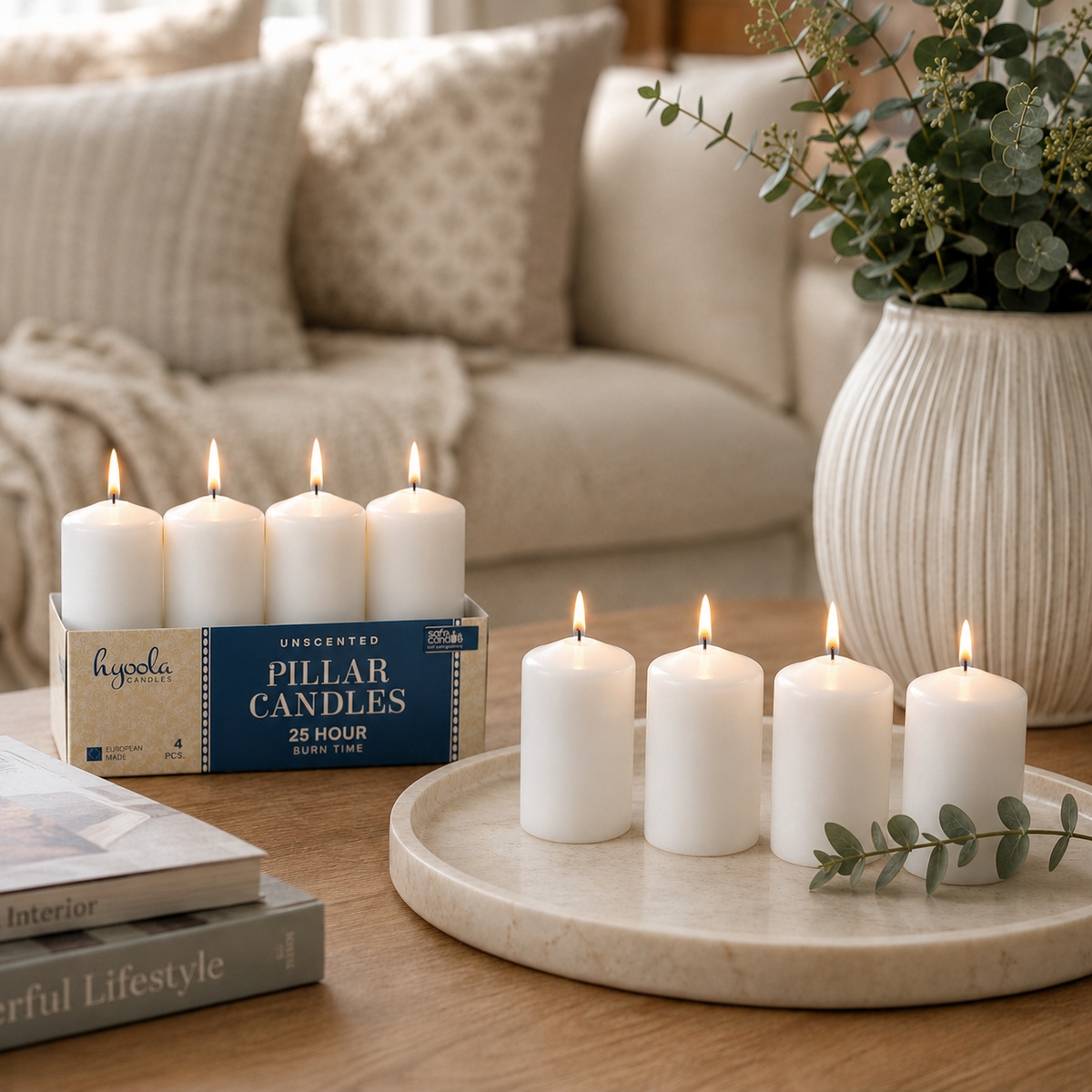 White Pillar Candles 2 x 4 inch - candle