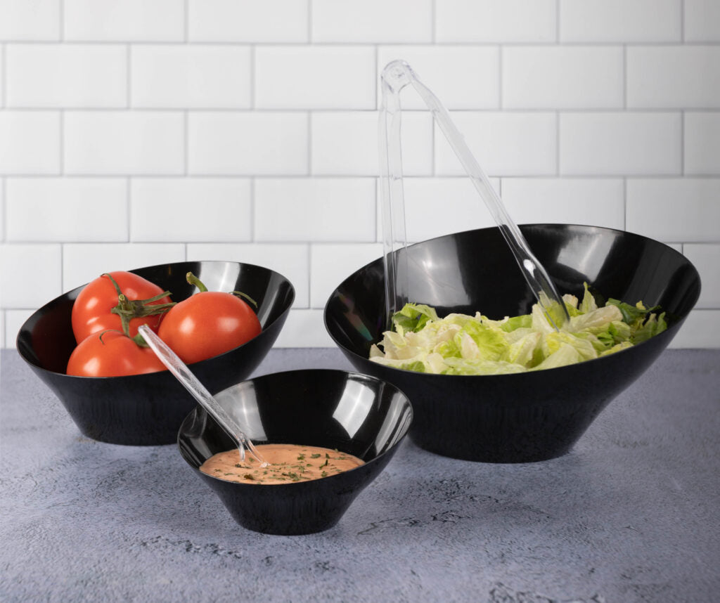 Angled Collection Black 16 oz Serving Bowl#Color_Black