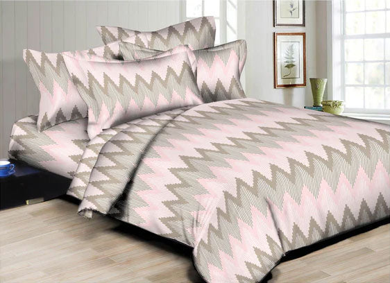 Zig-Zag Saw Pink Bedding Set - 8 Piece