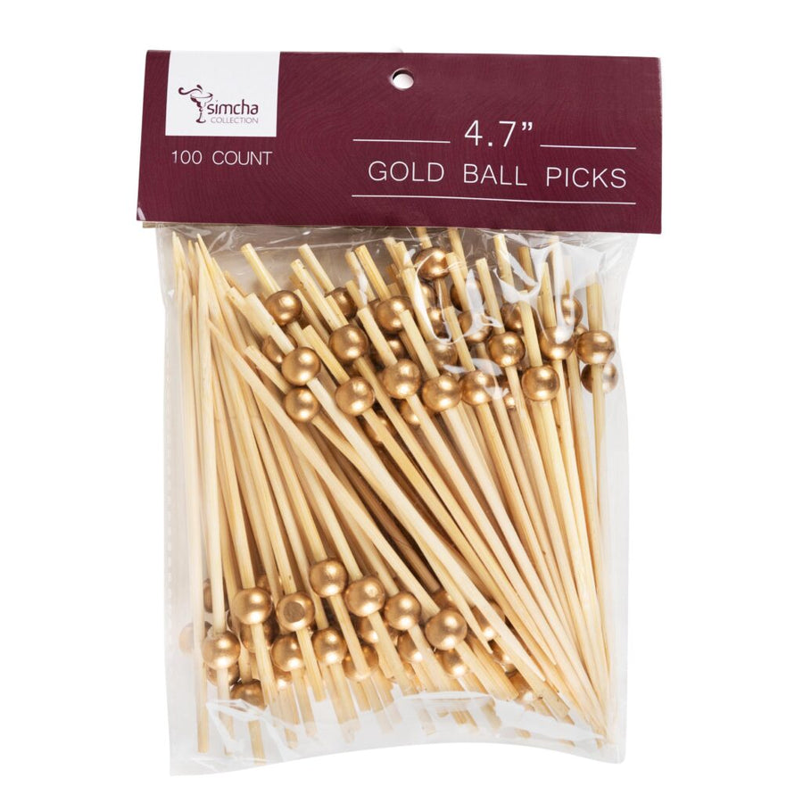 Bamboo Gold Ball Picks - The Closeout Connection