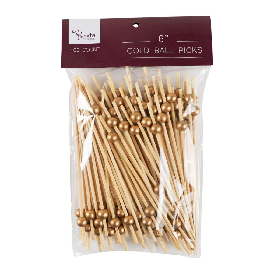Bamboo Gold Ball Picks - The Closeout Connection