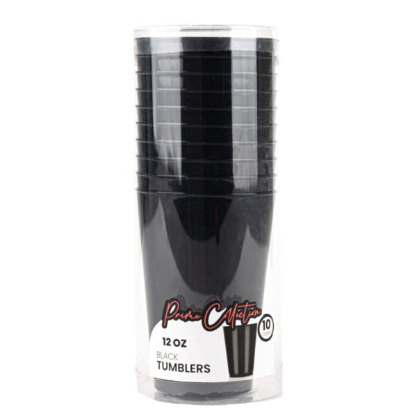Round Plastic Tumblers - 10 Count - The Closeout Connection#Color_Black