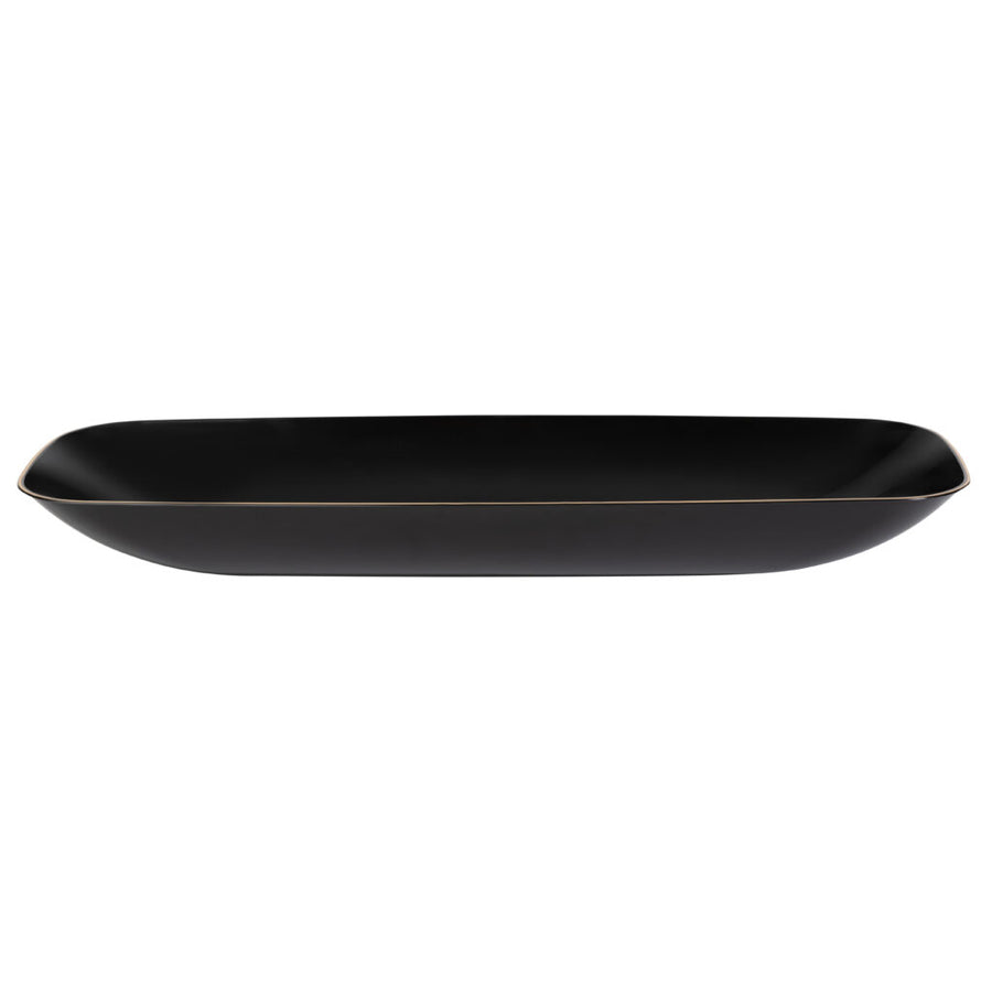 76 oz Organic Salad Bowl Rectangle with Gold Rim - The Closeout Connection
