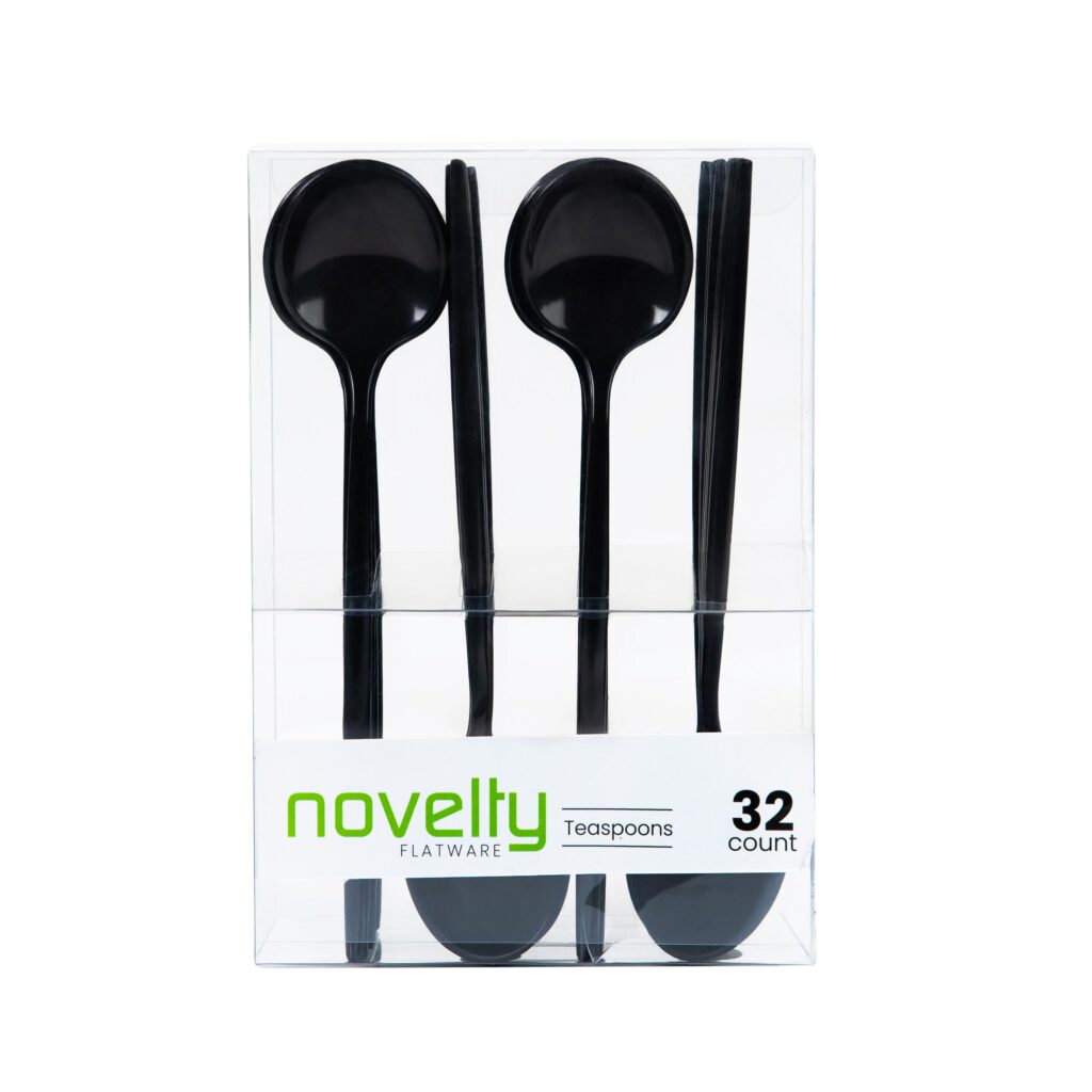 Novelty Flatware Black Teaspoon - 32 Count