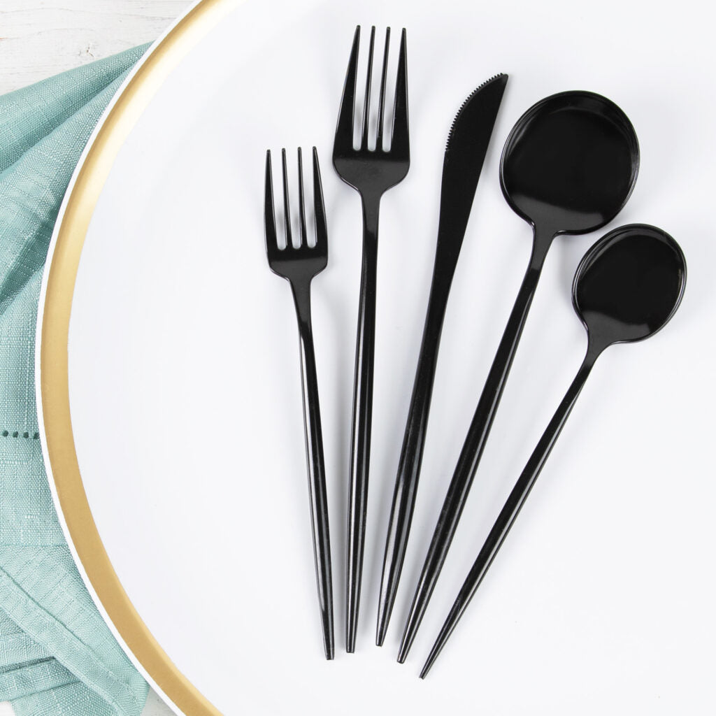 Novelty Flatware Black Teaspoon - 32 Count