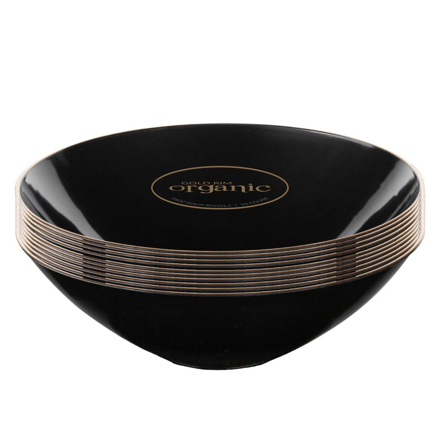 Organic Collection Black/Gold Rim - 10 Count - The Closeout Connection