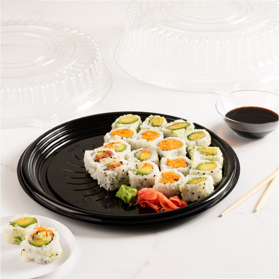 Round Catering Tray Black - 25 Count - The Closeout Connection