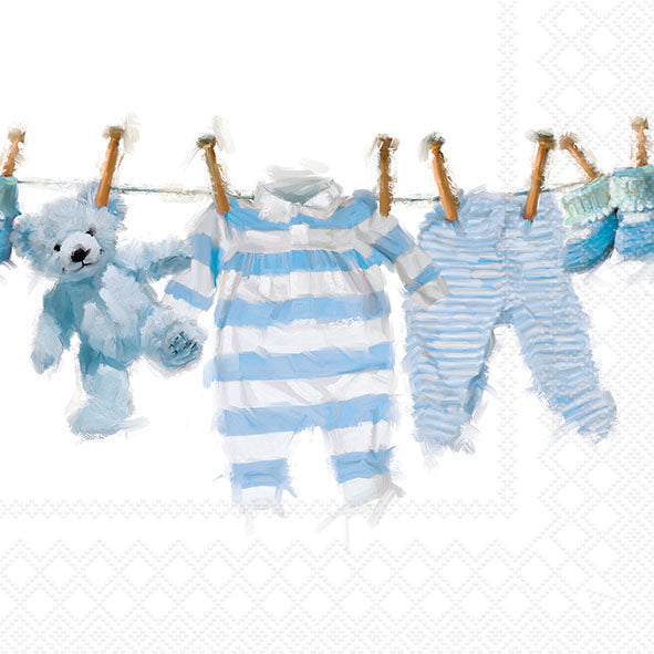 Baby Boy Clothes Lunch Napkin - 20 Count - The Closeout Connection