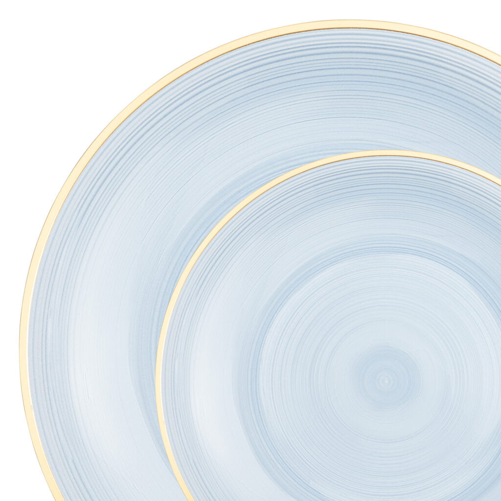 Crystal Design Combo Plates 7" & 10" - 32 Count - Blue#Color_Blue#Size_7" & 10" Combo - 32 Count