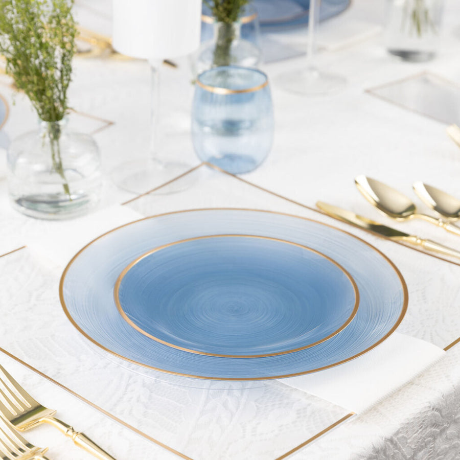 Crystal Design Combo Plates 7" & 10" - 32 Count - Blue