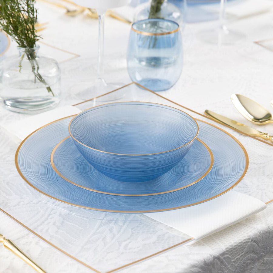 Crystal Design Combo Plates 7" & 10" - 32 Count - Blue