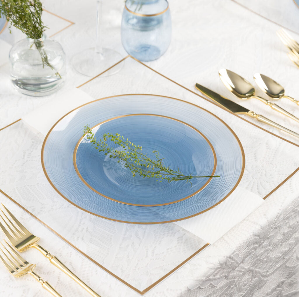 Crystal Design Blue Transparent with Gold Rim