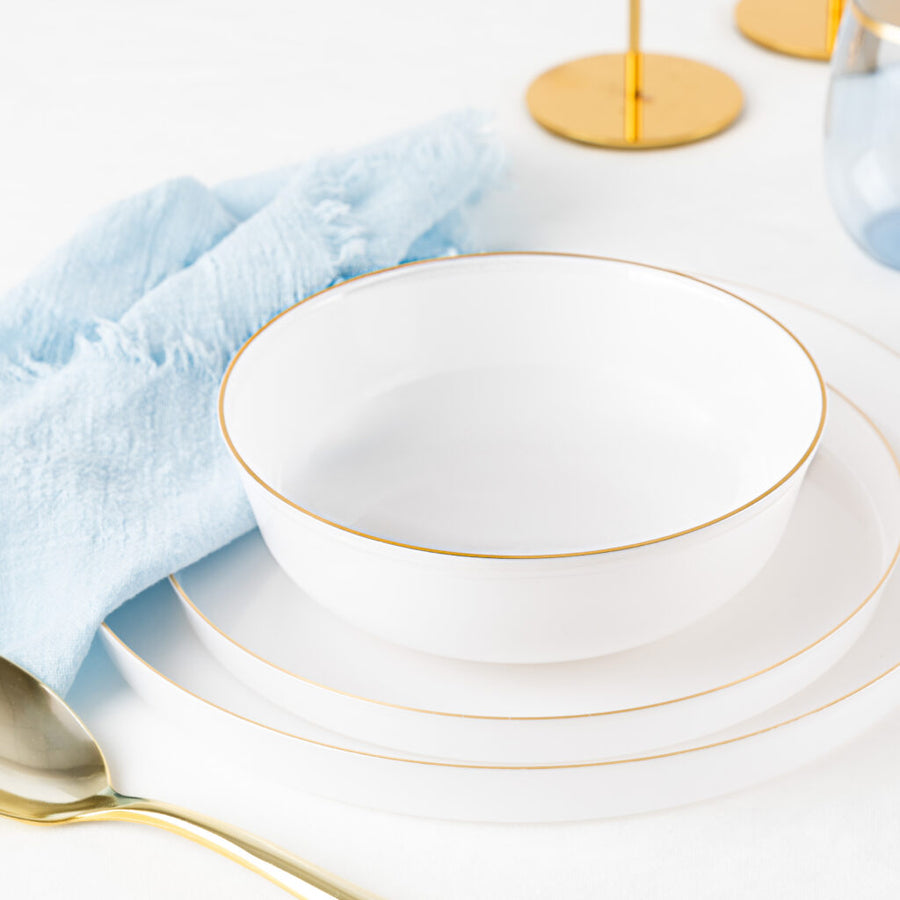 Edge Bowls Pearl Gold Rim - 10 Count - The Closeout Connection