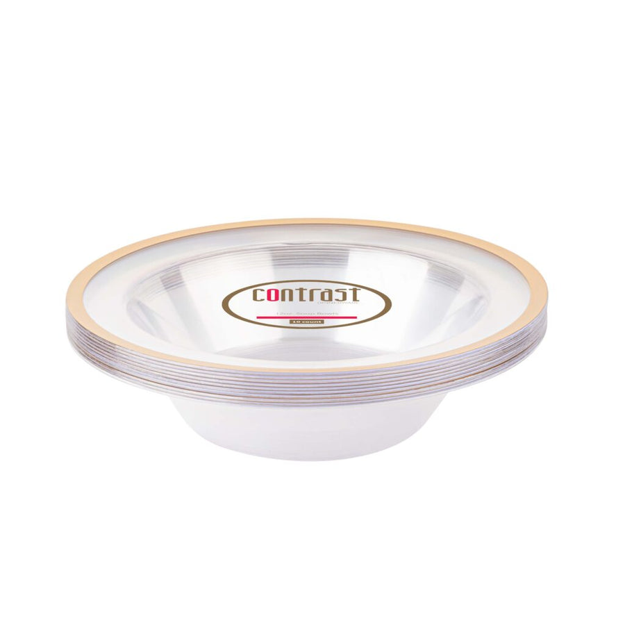 Contrast Soup Bowls 12 oz - 10 Count - Clear-Gold
