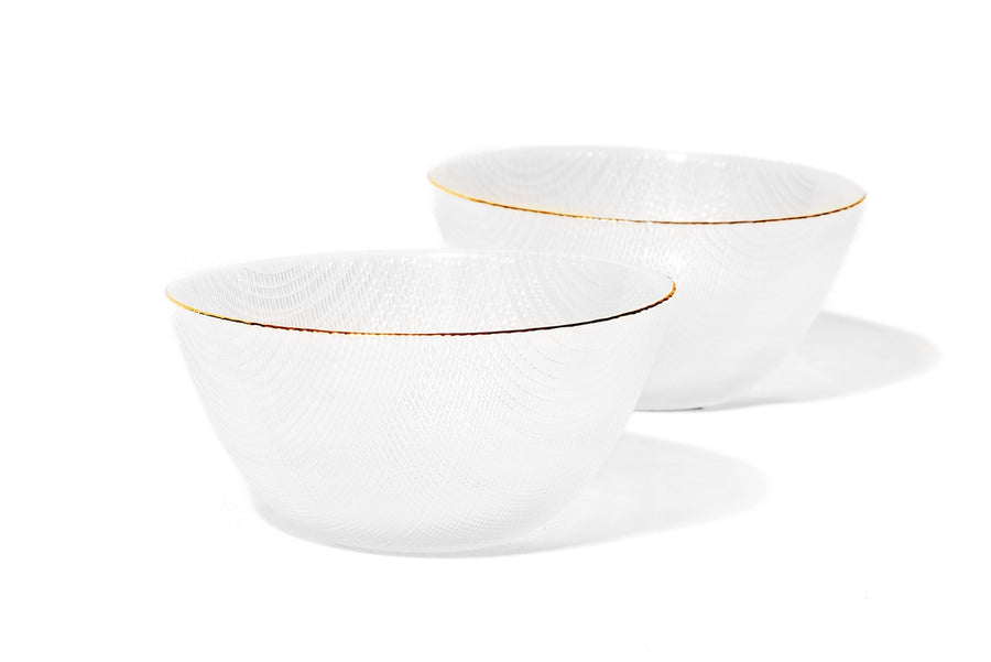 Glass Bowls with Gold Rim - The Closeout Connection