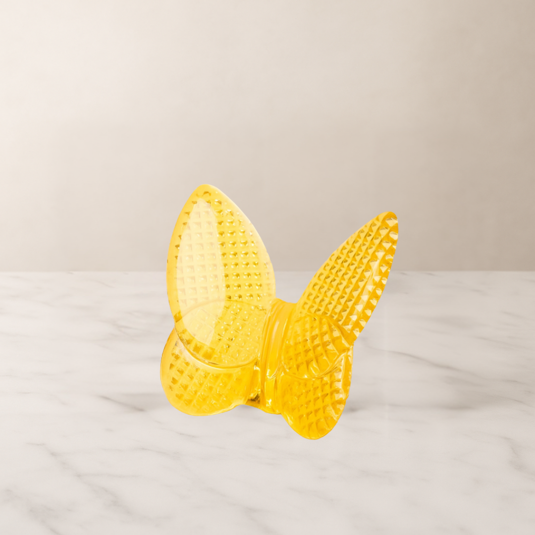 Yellow Decorative Crystal Butterfly Figurine