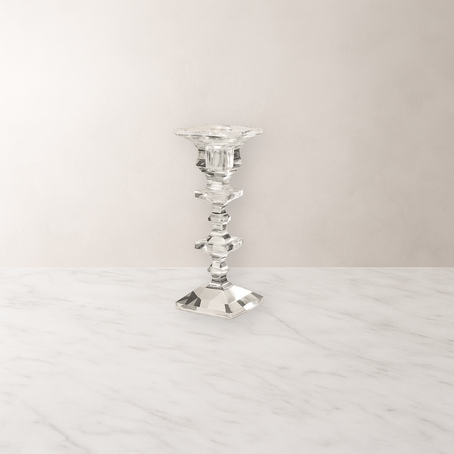 Candle Stick Clear Silver - The Closeout Connection