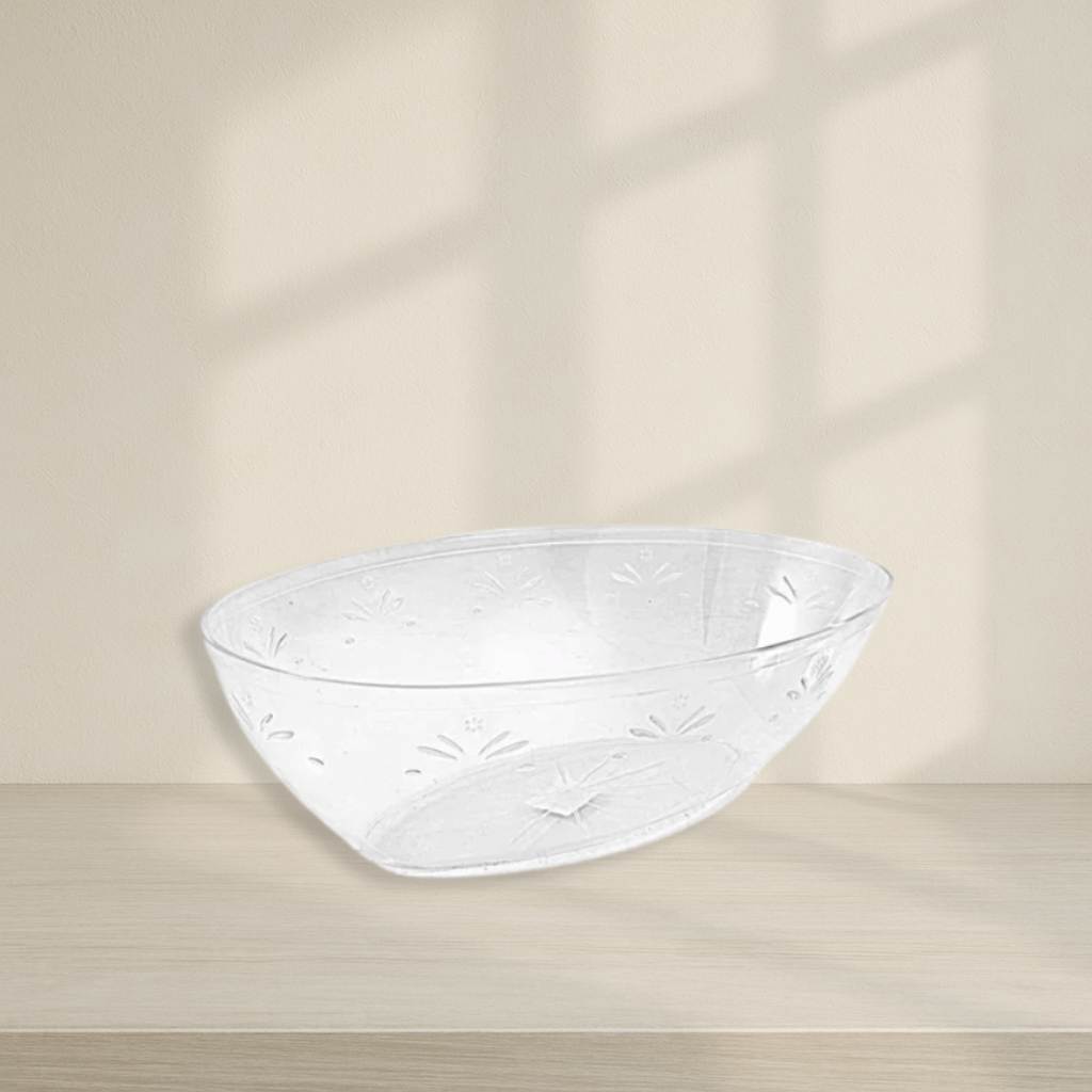 Oval Clear Plastic Serving Bowl