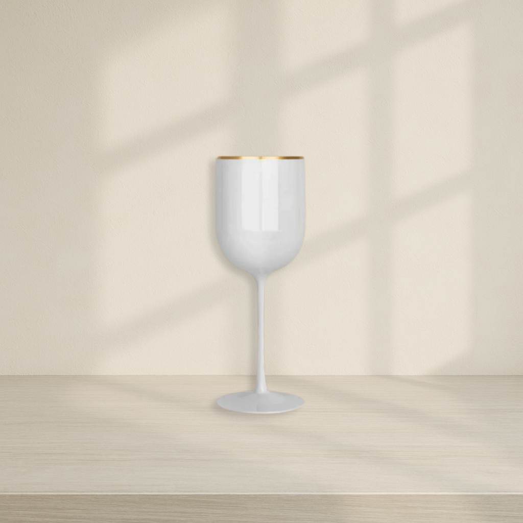 Gold Rim Wine Glasses- 5 ct
