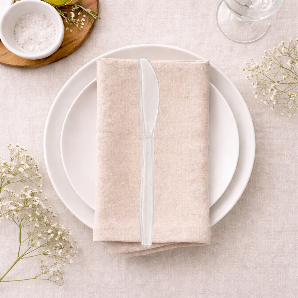 Deluxe Heavy Weight Clear Knives- 50 Count