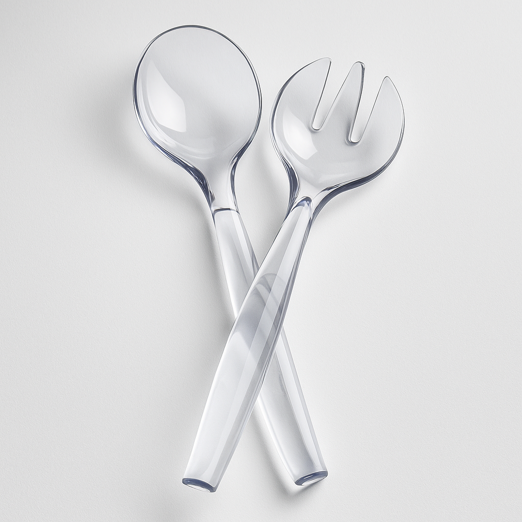 Clear Serving Spoon and Fork - 2 Count