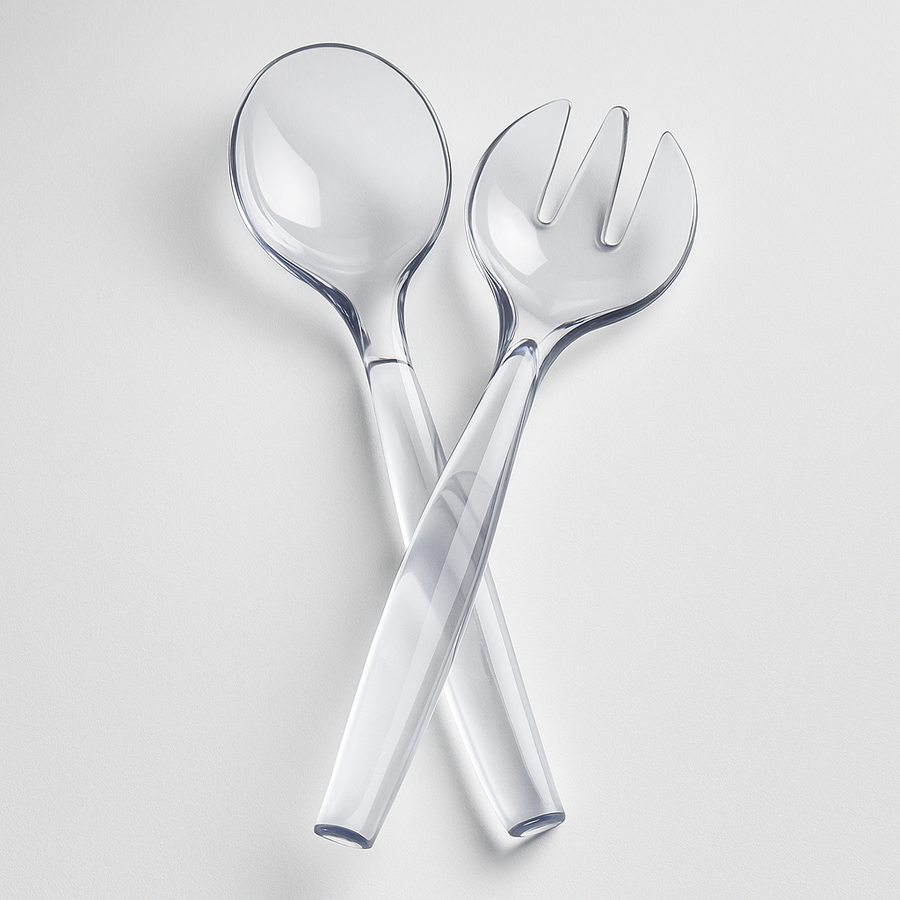 Clear Serving Spoon and Fork - 2 Count - The Closeout Connection