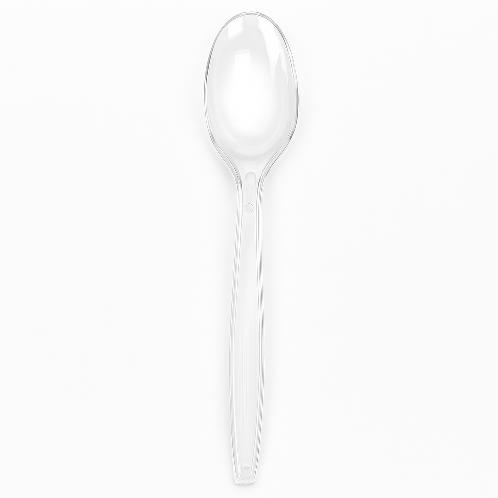 Deluxe Heavy Weight Clear Teaspoons- 50 Count