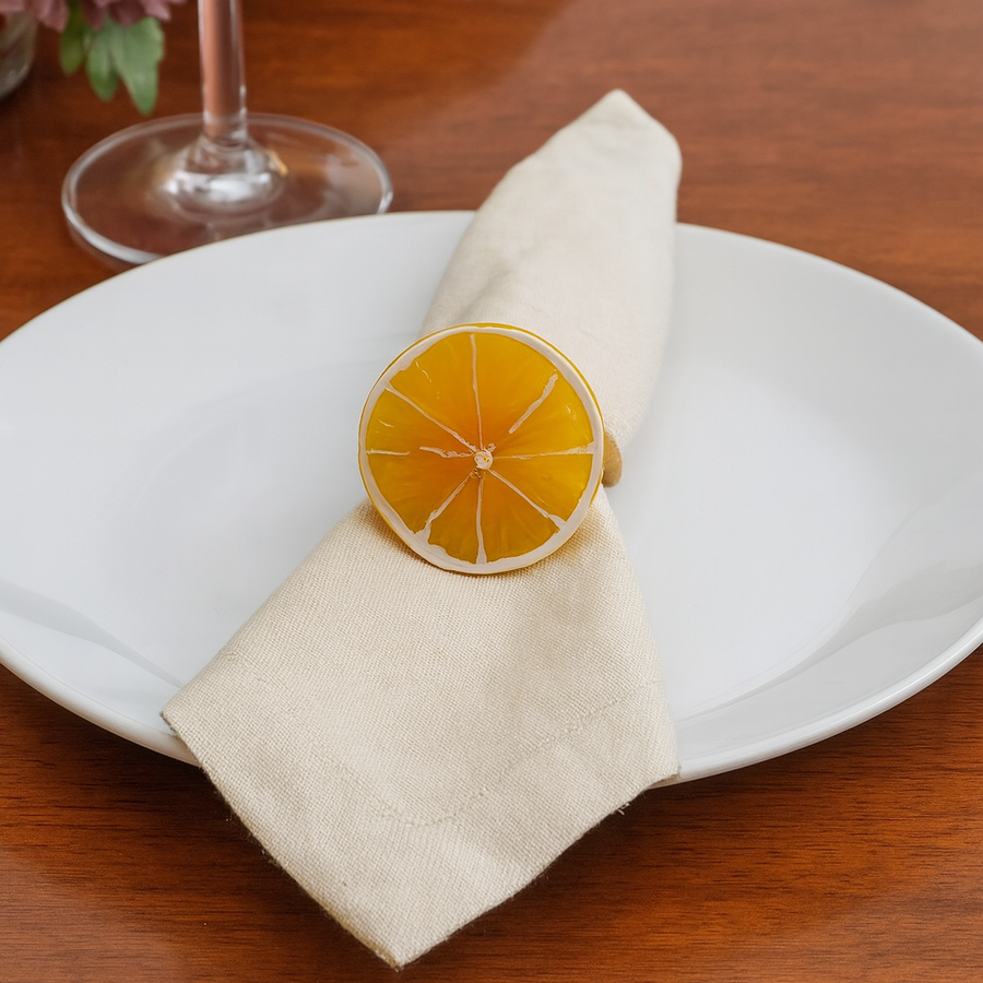 Orange Napkin Ring - 4 Count - The Closeout Connection