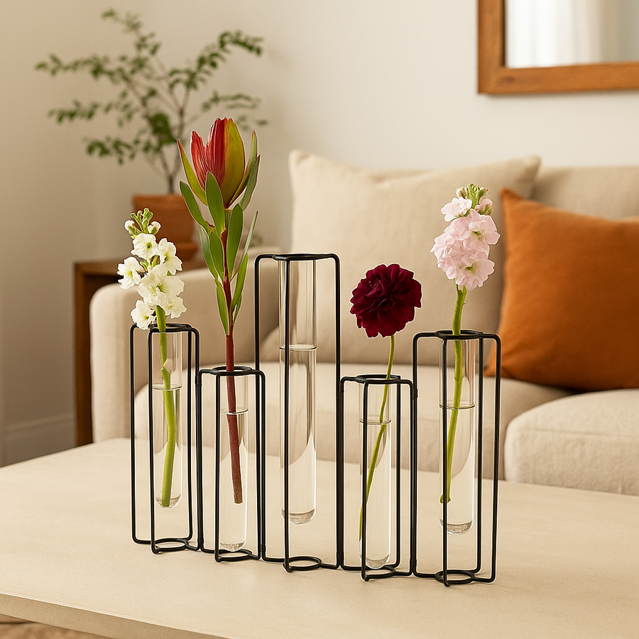 Trento Black Frame Flower Vase - The Closeout Connection